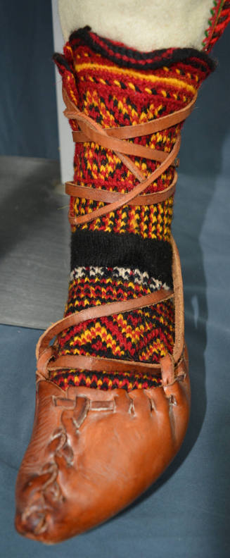 Sock and shoe, Čičmany, Slovakia, 1920-1970