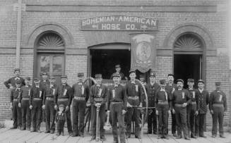 A photograph of the Bohemian American Hose Co. in Cedar Rapids, Iowa.