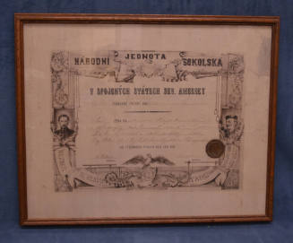 Sokol Certificate, Milwaukee, Wisconsin, USA, 1891
