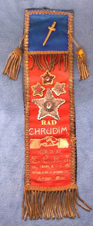 Fraternal ribbon, Jordan, Minnesota, USA, 1897