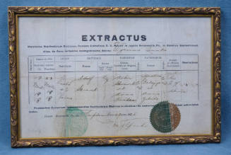 Certificate, Brownsville, Pennsylvania, USA, 1925