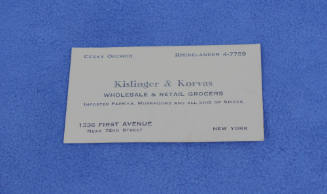 Business card, New York, New York, USA, 1930-1939